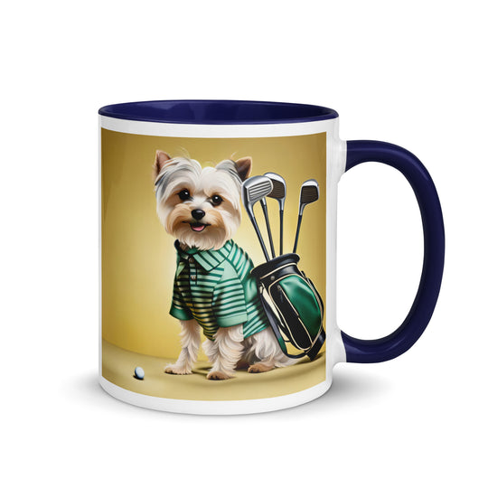 Morkie Golfer- Mug with Color Inside