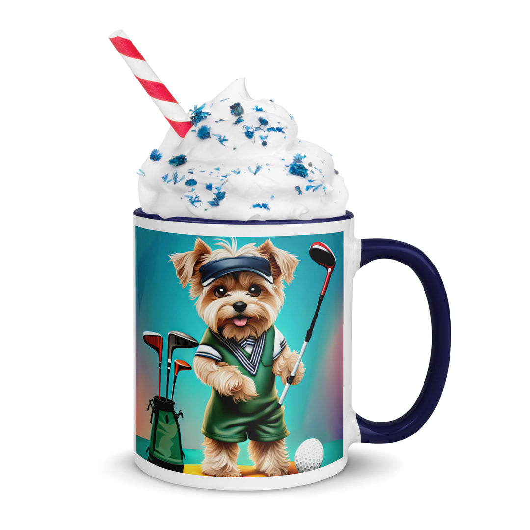 Morkie Golfer- Mug with Color Inside v3