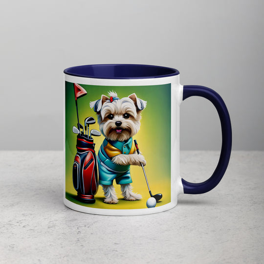 Morkie Golfer- Mug with Color Inside v4