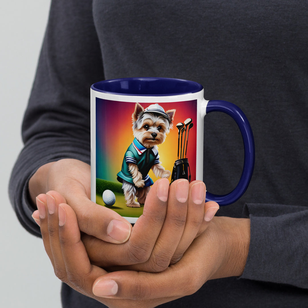 Morkie Golfer- Mug with Color Inside v5