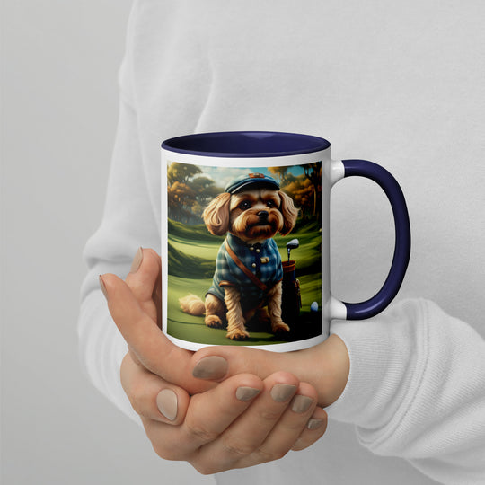 Pekapoo Golfer- Mug with Color Inside