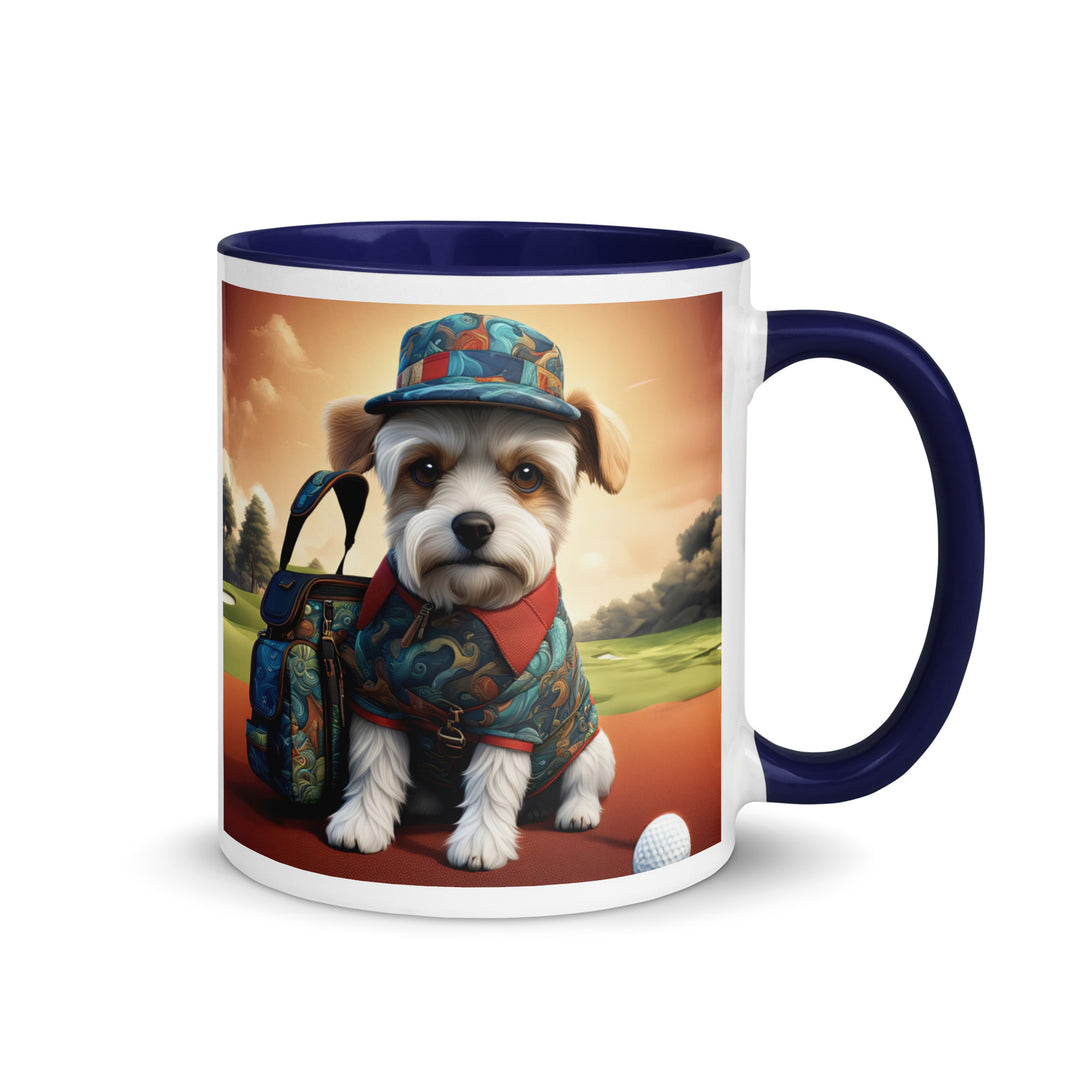 Pekapoo Golfer- Mug with Color Inside v5