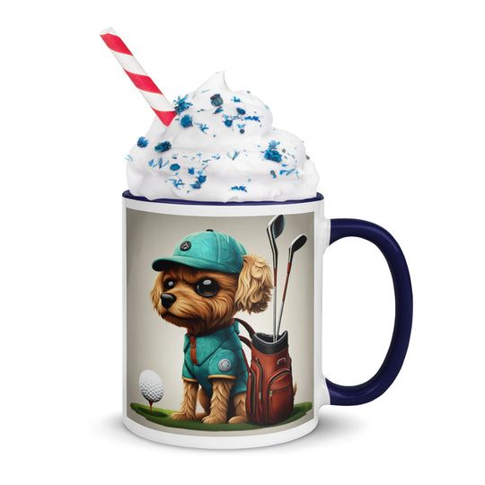 Pekapoo Golfer- Mug with Color Inside v7