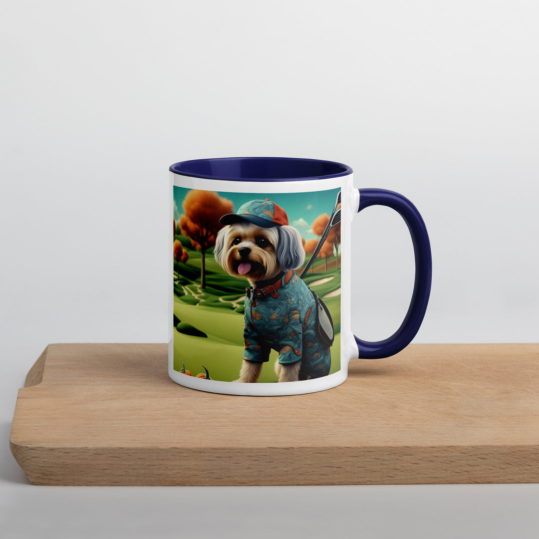 Pekapoo Golfer- Mug with Color Inside v8