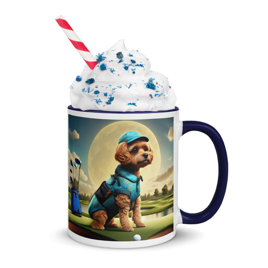 Pekapoo Golfer- Mug with Color Inside v9