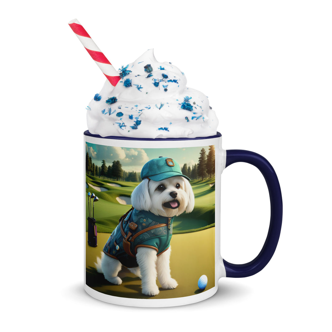 Pekapoo Golfer- Mug with Color Inside v11