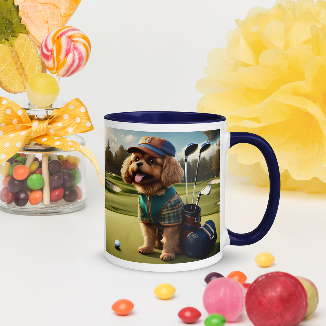 Pekapoo Golfer- Mug with Color Inside v12