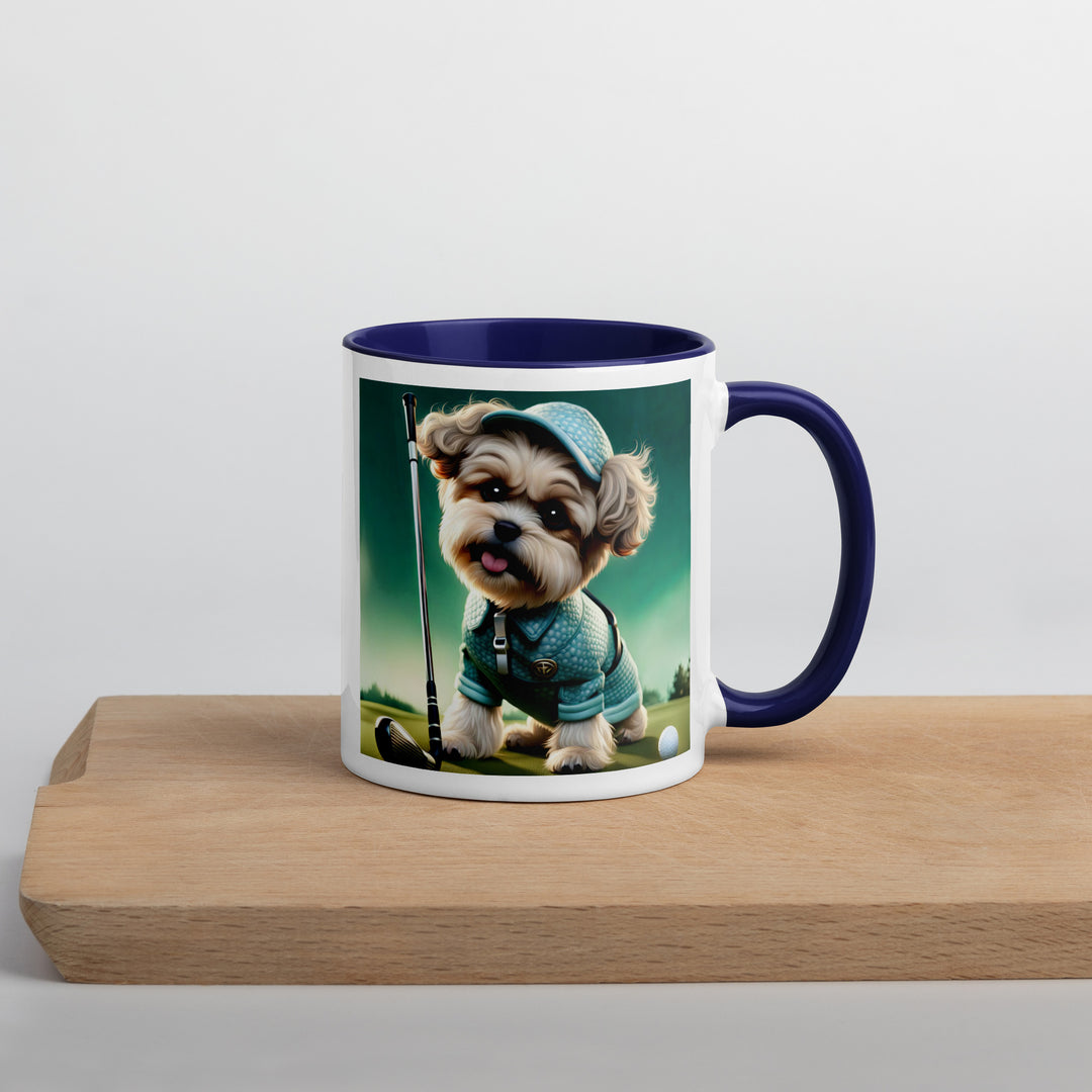 Shih-Poo Golfer- Mug with Color Inside