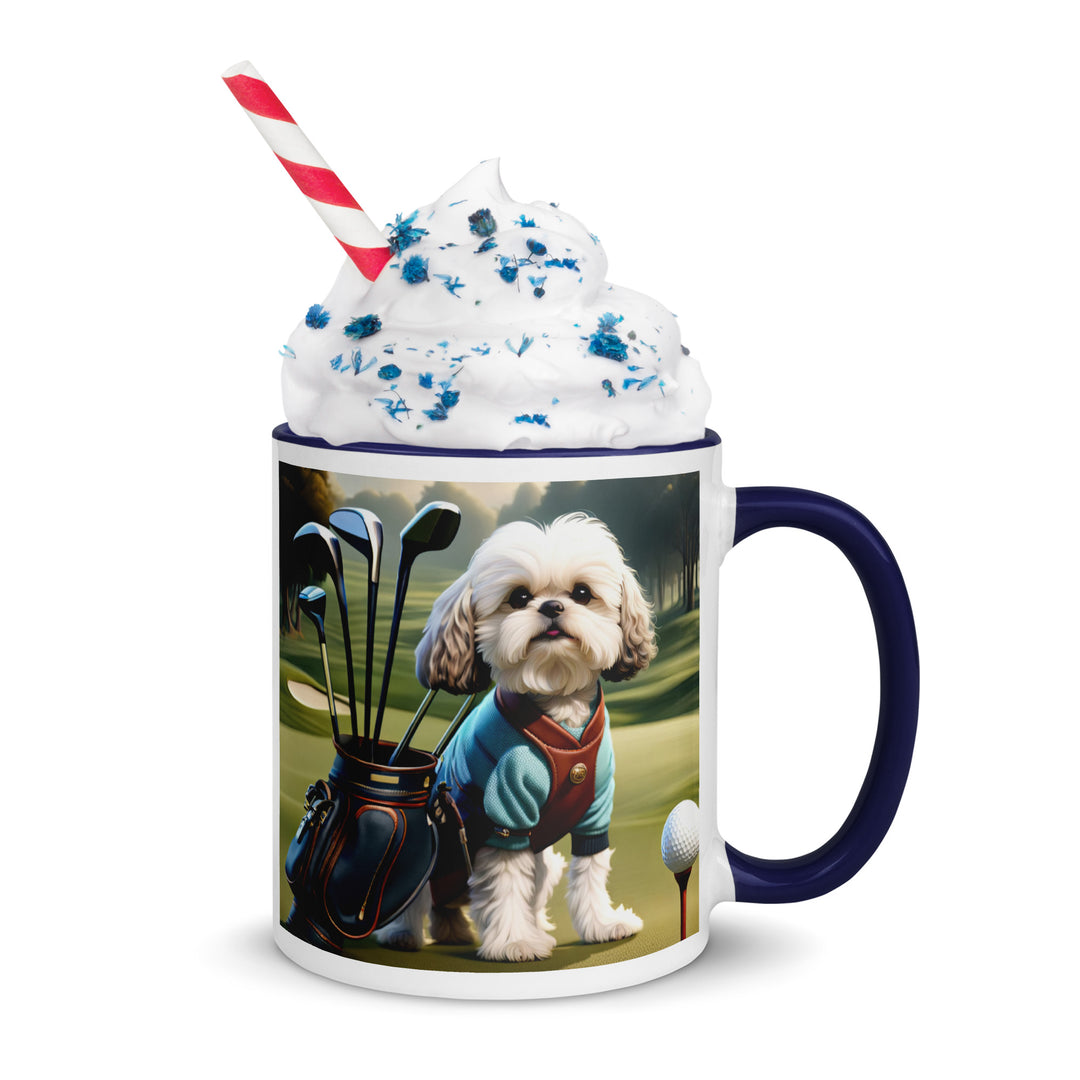 Shih-Poo Golfer- Mug with Color Inside v2