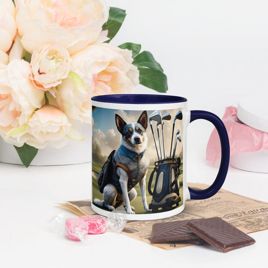 Texas Heeler Golfer- Mug with Color Inside v4