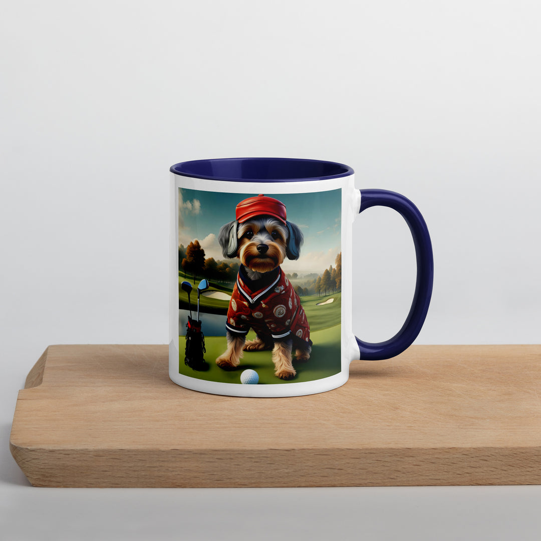 Yorkipoo Golfer- Mug with Color Inside v2