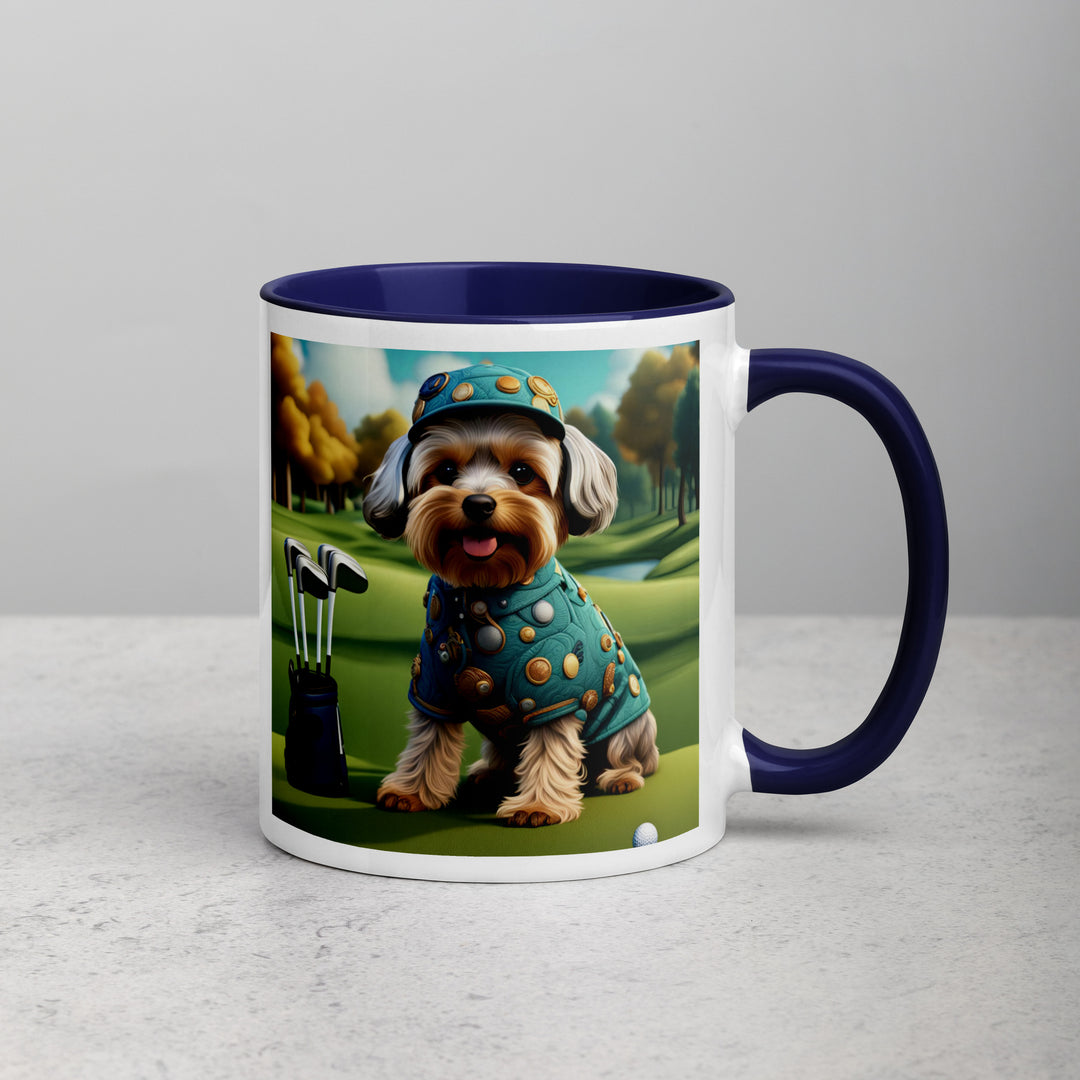 Yorkipoo Golfer- Mug with Color Inside v3