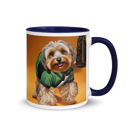 Yorkipoo Golfer- Mug with Color Inside v11