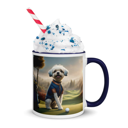 Pugapoo Golfer- Mug with Color Inside v7