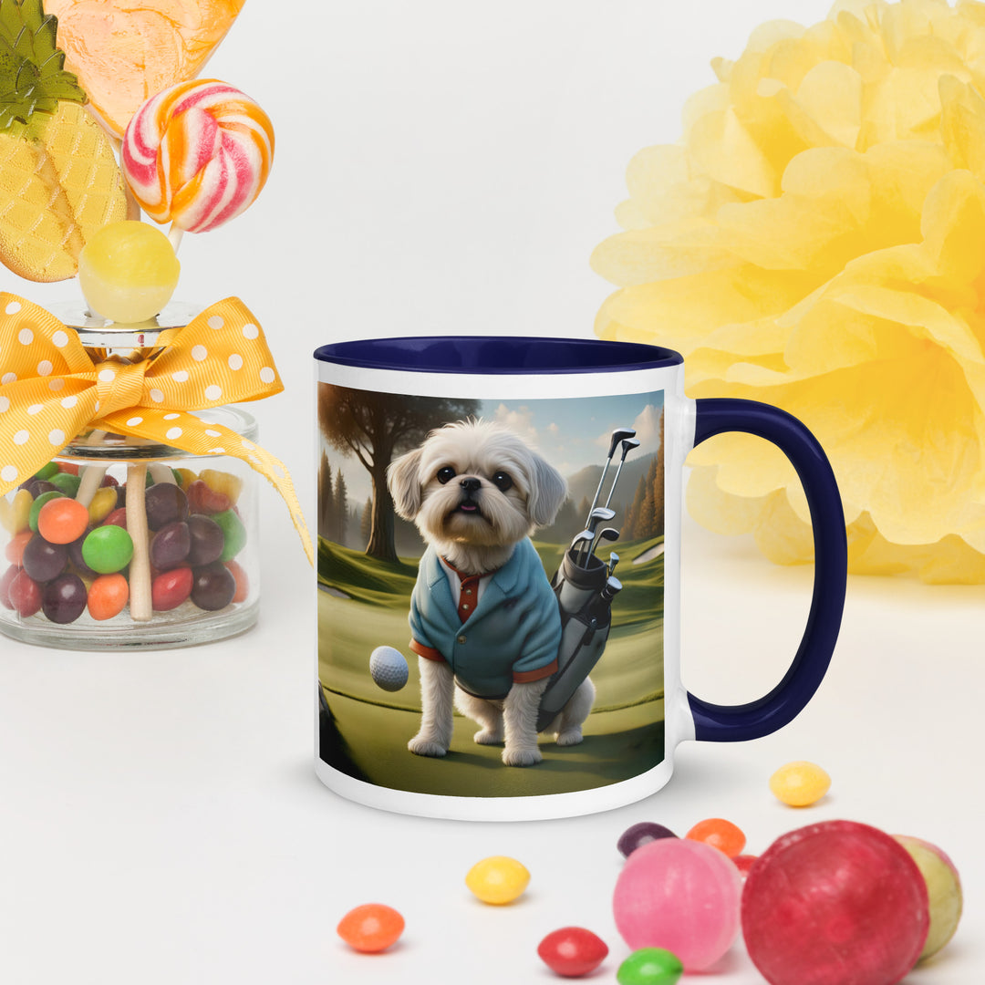 Pugapoo Golfer- Mug with Color Inside v5