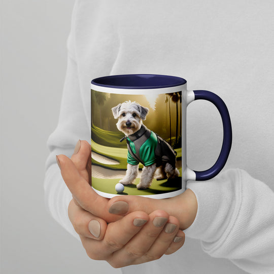 Schnoodle Golfer- Mug with Color Inside v3