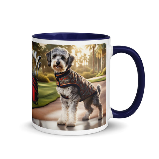 Schnoodle Golfer- Mug with Color Inside v11