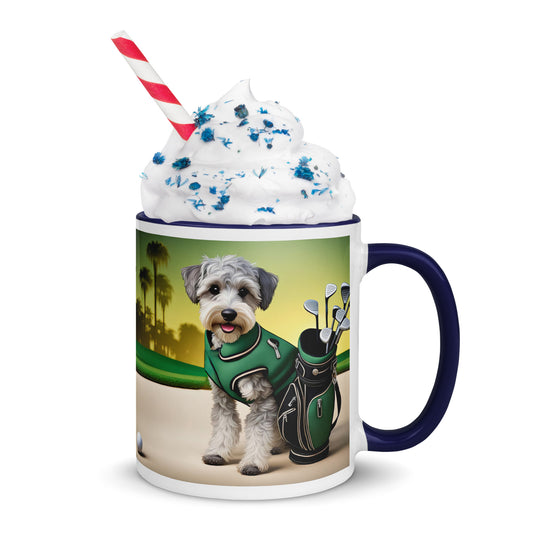 Schnoodle Golfer- Mug with Color Inside v13