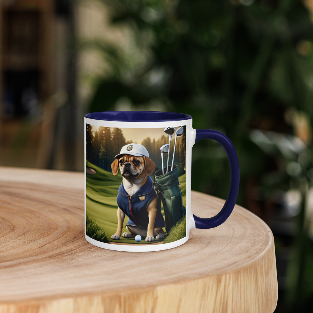 Puggle Golfer- Mug with Color Inside