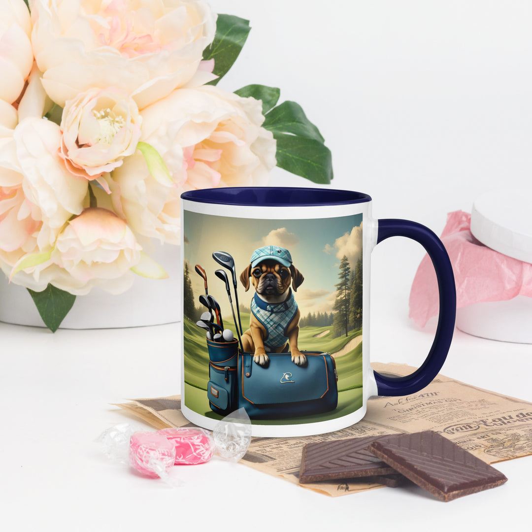 Puggle Golfer- Mug with Color Inside v2