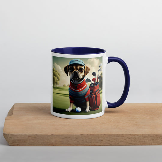 Puggle Golfer- Mug with Color Inside v3