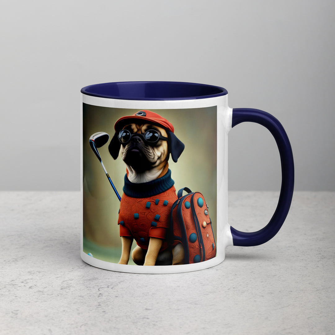 Puggle Golfer- Mug with Color Inside v4