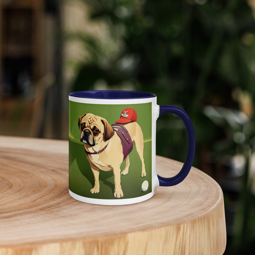 Puggle Golfer- Mug with Color Inside v11