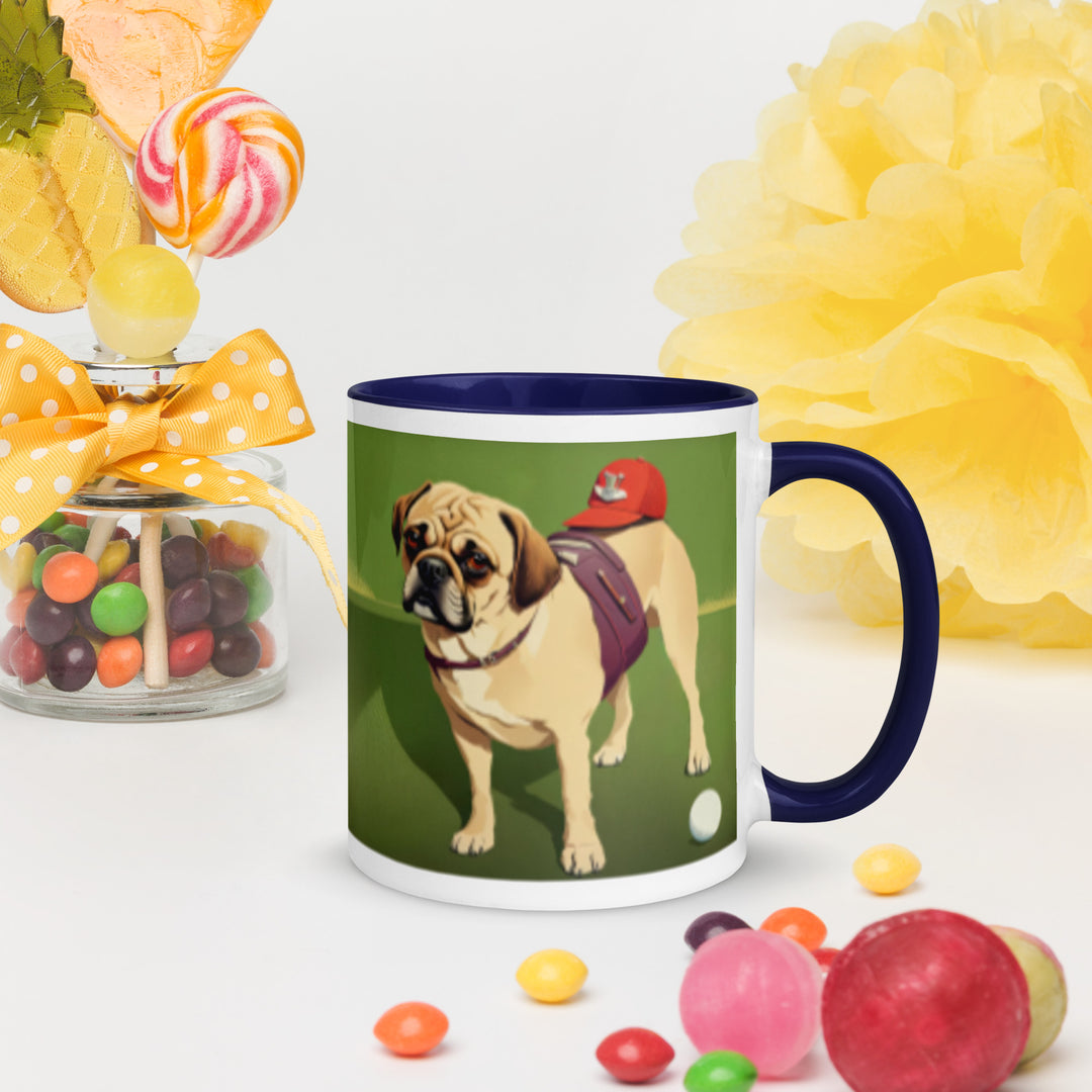 Puggle Golfer- Mug with Color Inside v12