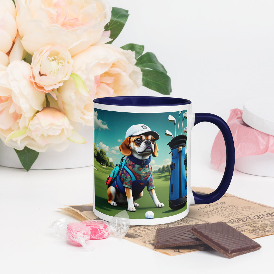 Puggle Golfer- Mug with Color Inside v17