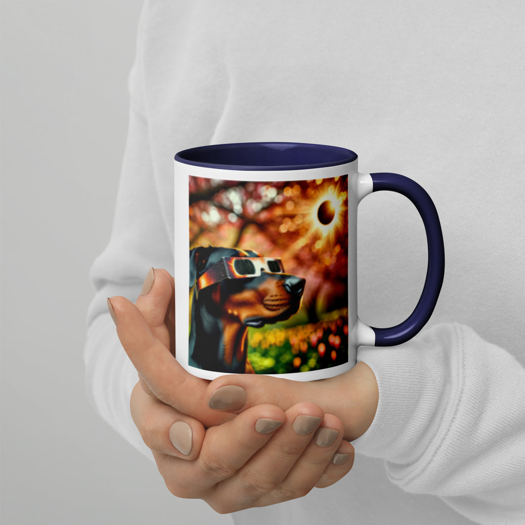 Doberman Pincher Eclipse- Mug with Color Inside v2