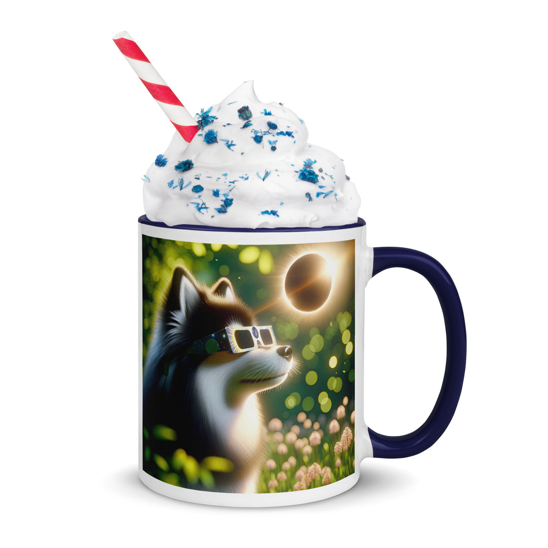 Pomsky Eclipse- Mug with Color Inside v2