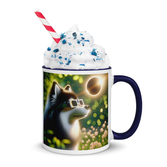 Pomsky Eclipse- Mug with Color Inside v2