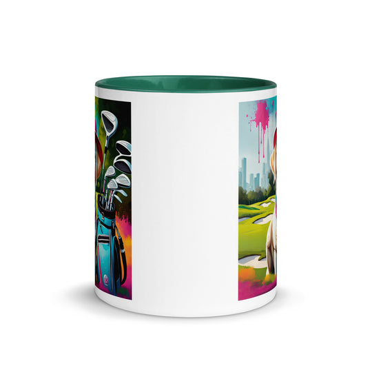 Mug with Color Inside-Labrador Retriever Golfer v9