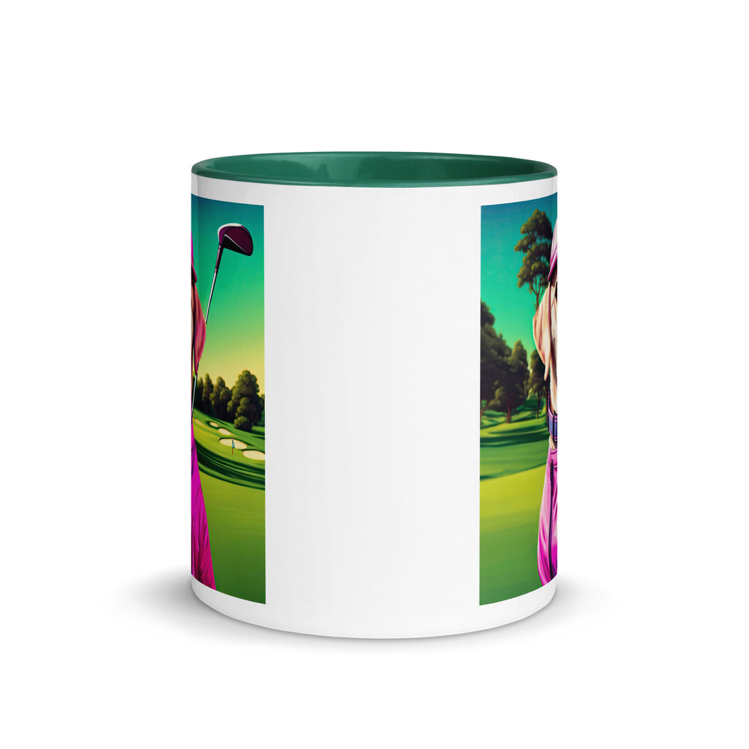 Mug with Color Inside-Labrador Retriever Golfer V14