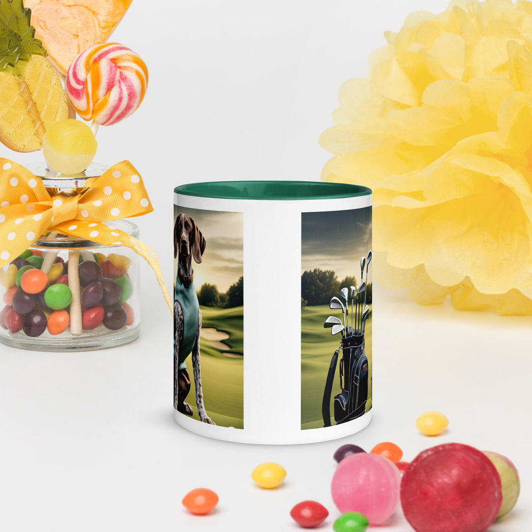 German Shorthaired Pointer Golfer- Mug with Color Inside v2