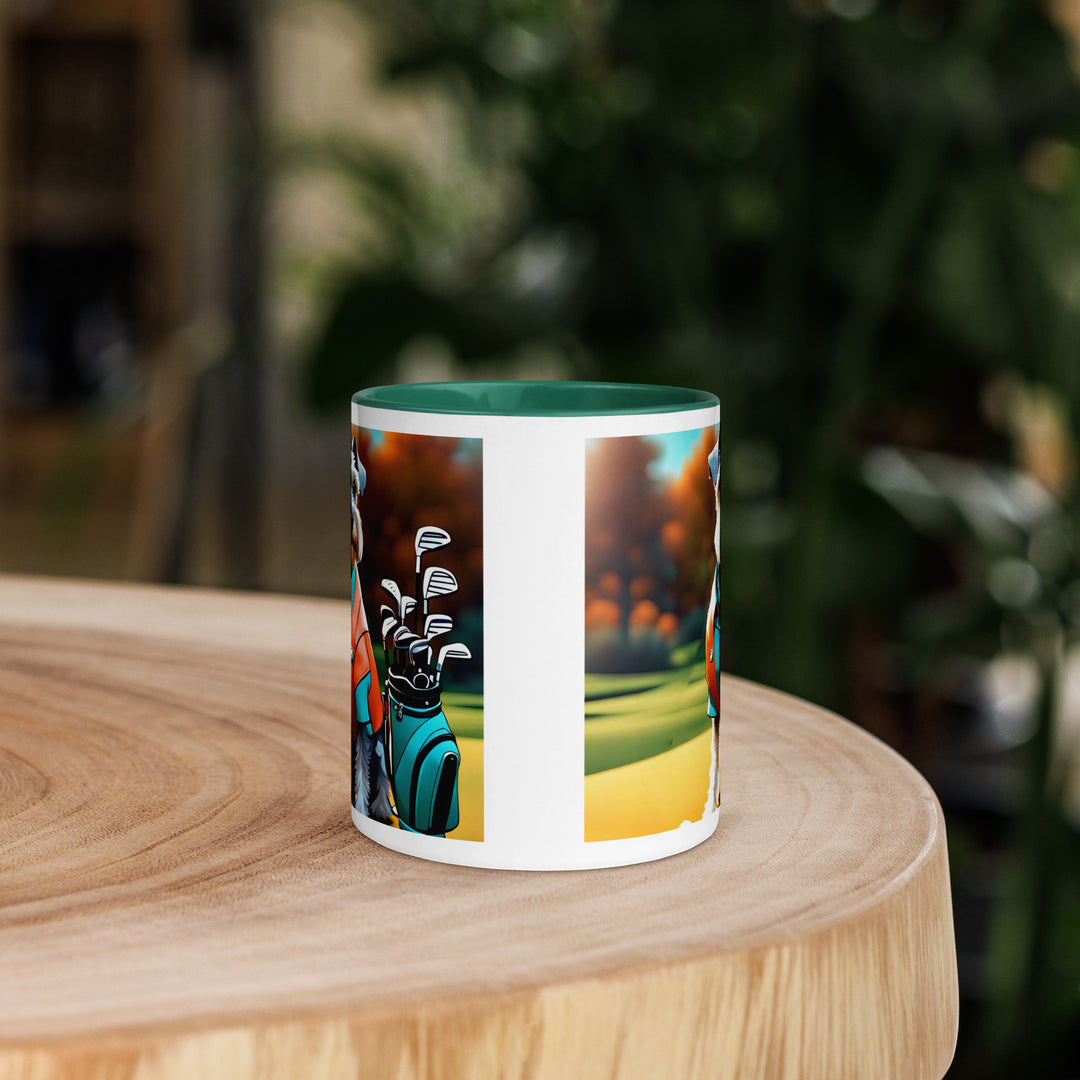 Miniature Schnauzer Golfer- Mug with Color Inside v2