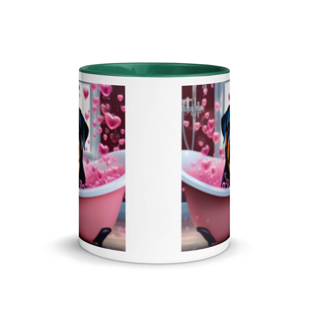 Rottweiler Romantic- Mug with Color Inside v2