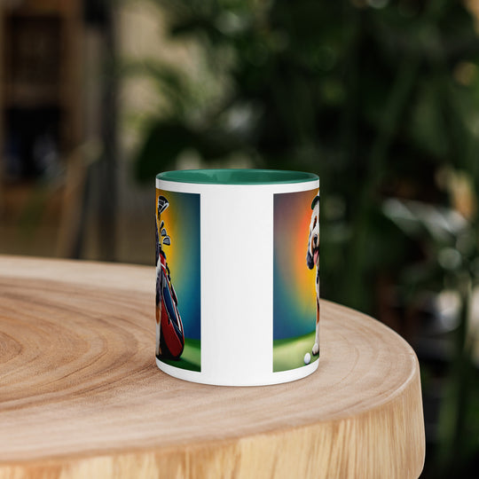 Bernedoodle Golfer- Mug with Color Inside v6