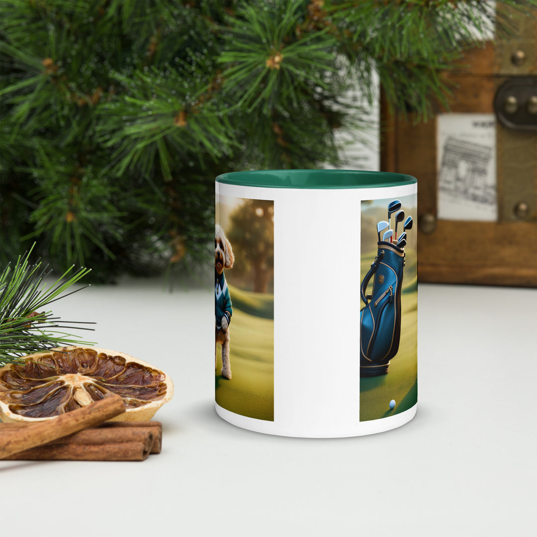 Cavapoo Golfer- Mug with Color Inside v3