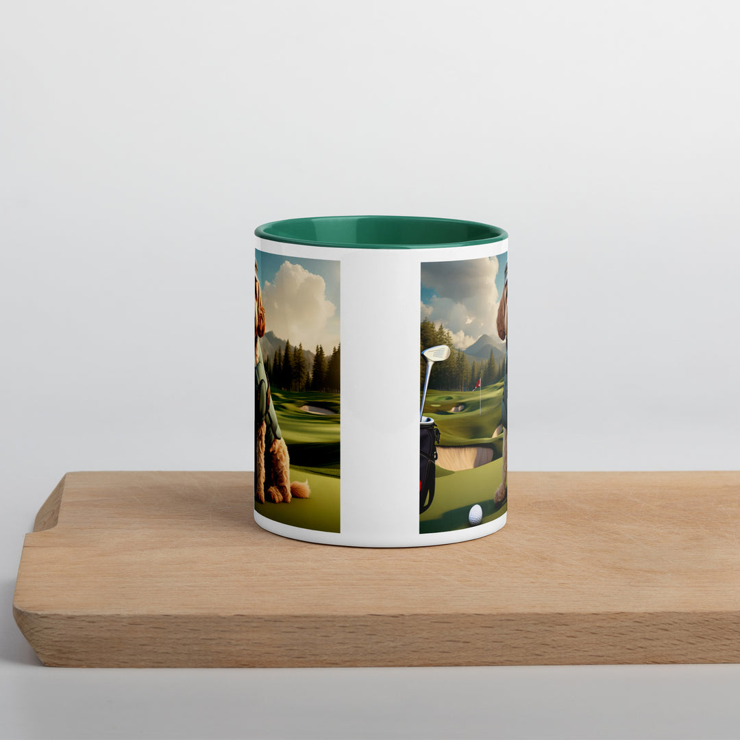 Cockapoo Golfer- Mug with Color Inside v7