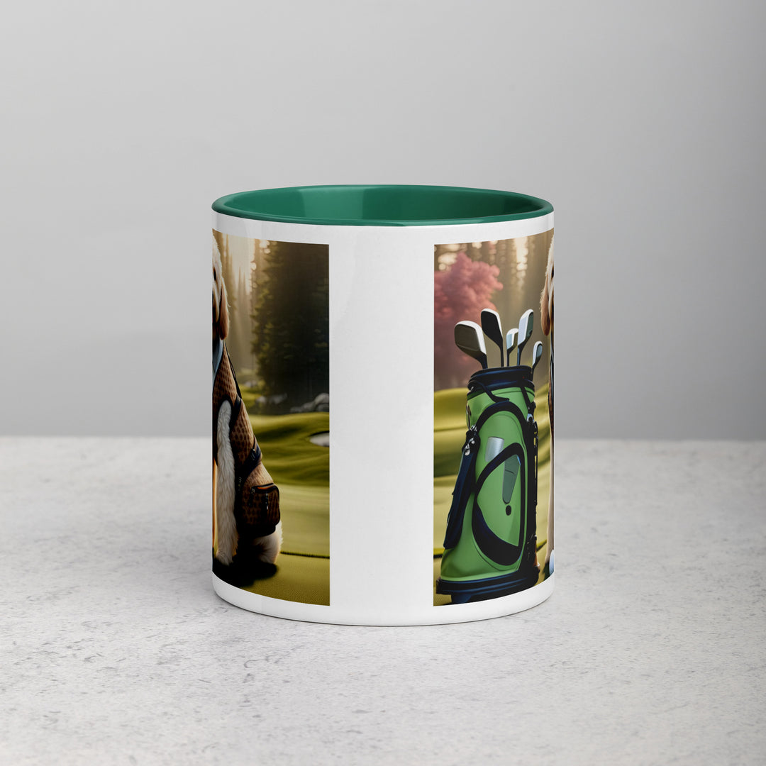 Goldendoodle Golfer- Mug with Color Inside v2