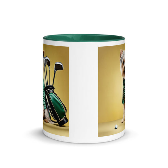 Morkie Golfer- Mug with Color Inside