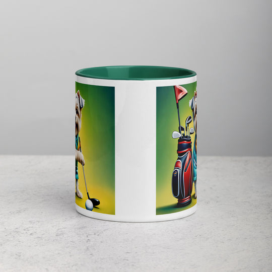 Morkie Golfer- Mug with Color Inside v4