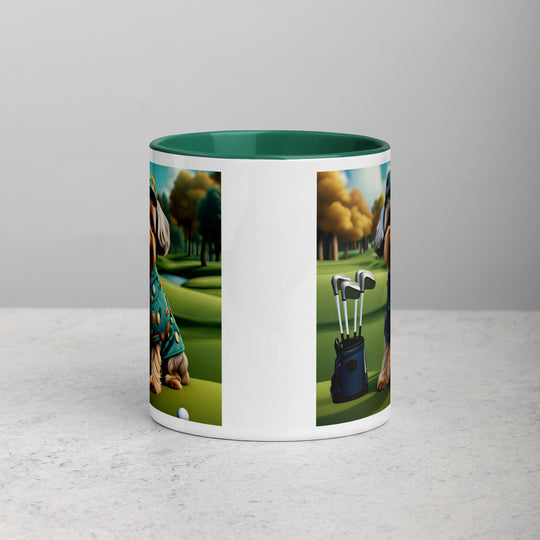 Yorkipoo Golfer- Mug with Color Inside v3