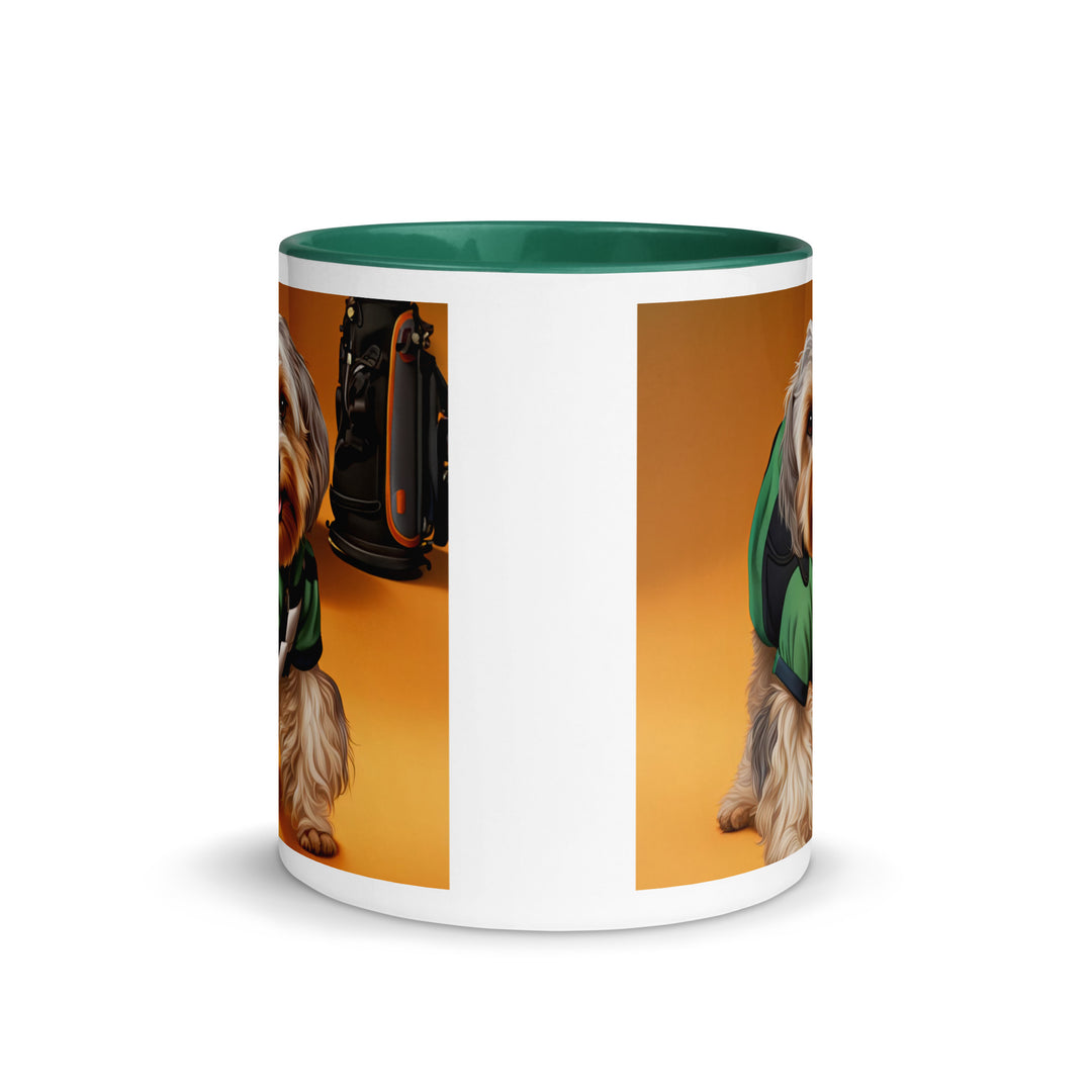 Yorkipoo Golfer- Mug with Color Inside v11