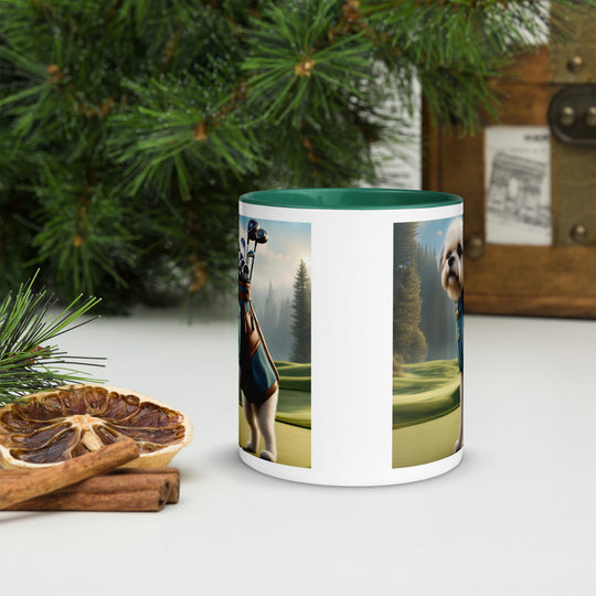 Pugapoo Golfer- Mug with Color Inside v9