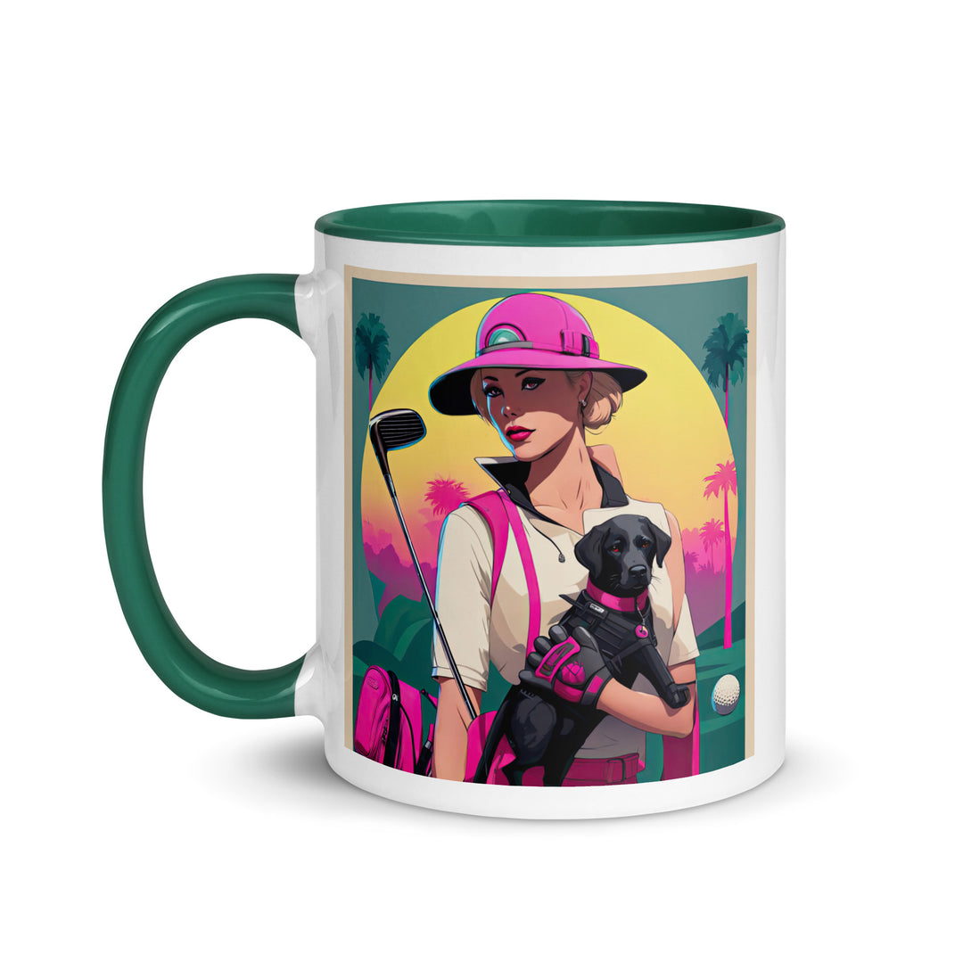 Mug with Color Inside-Labrador Retriever Golfer