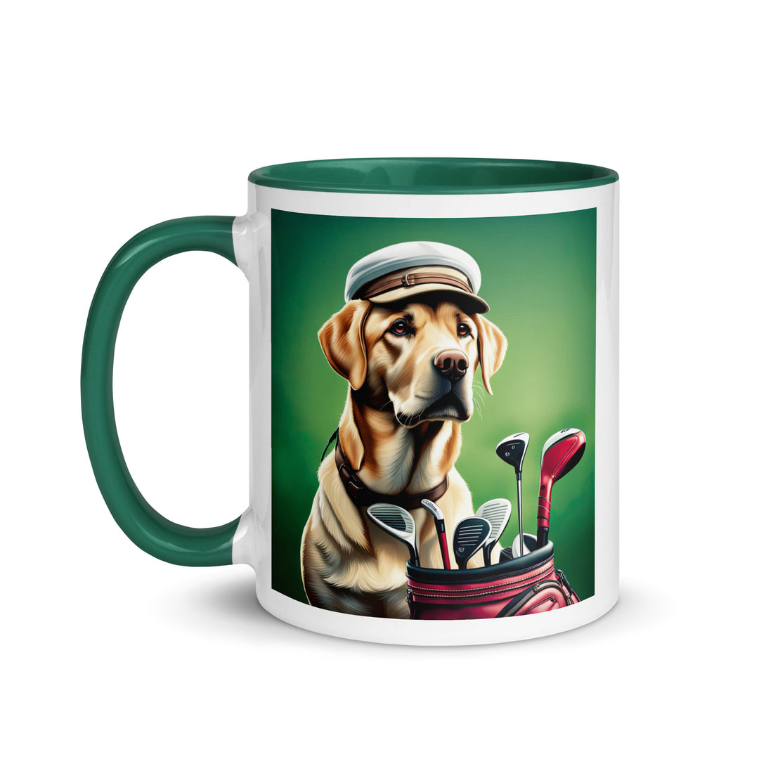 Mug with Color Inside-Labrador Retriever Golfer V2