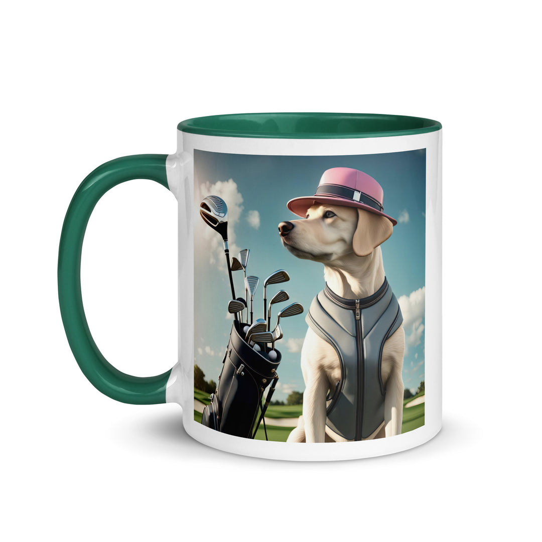 Mug with Color Inside-Labrador Retriever Golfer V3