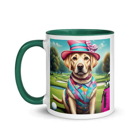 Mug with Color Inside-Labrador Retriever Golfer V6